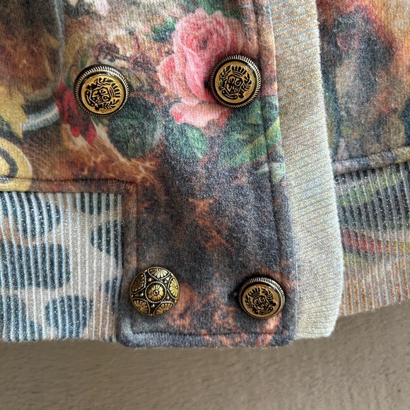 Alberto Malala sweater jacket hooded soft fluffy lining.glitter trim Sz M - Picture 7 of 7